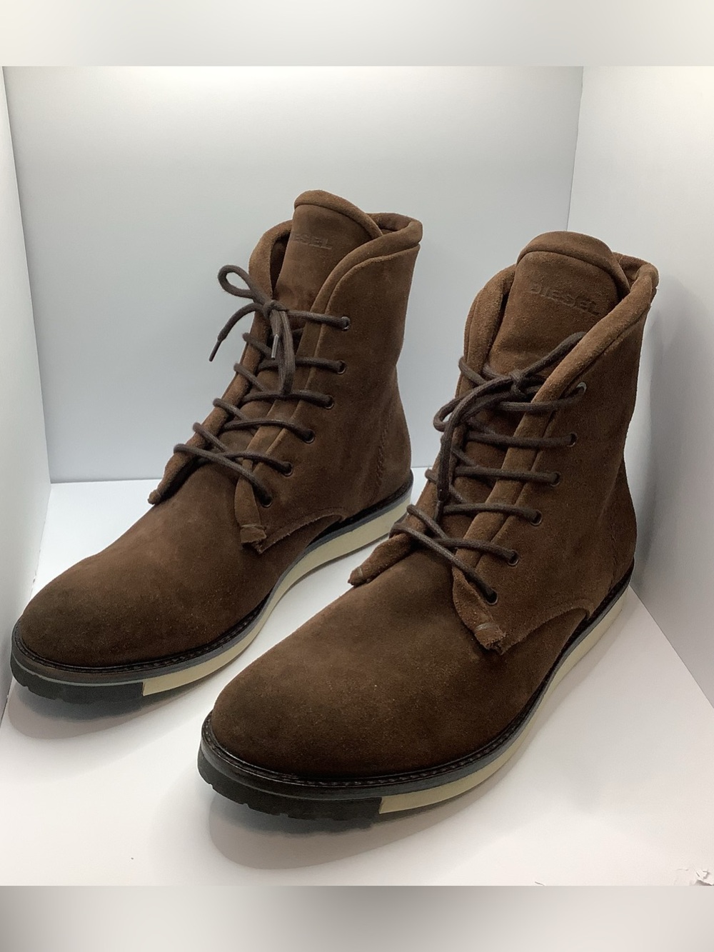 RARE FIND Diesel D-Boolthed Winter Pretreated Dark Brown Suede Ankle Boots EU46